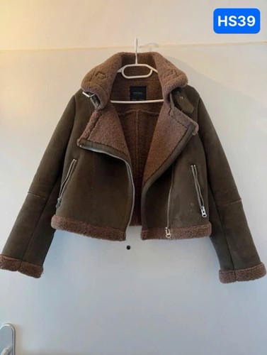 Zara damen bikerjacke braun - damen, m