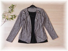 Gina * hübsche, dünne Shirtjacke Jacke Cardigan Schoßjacke mit Pailletten Gr. 40
