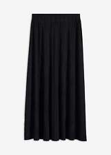 Rock mit Falten Gr. 40/42 Schwarz Damen Maxirock Jerseyplissee-Skirt Neu*