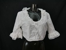 Gr.44 Dirndlbluse mit großen tollen Spitzen Trachtenbluse B7670