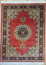 Ghom Seidenteppich Seide auf Seide Medaillon feine Knüpfung