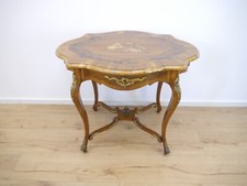 Dresdner Barock Tisch Schreibtisch Jagdszene Intarsien Jagdmotiv Bronzen 1870