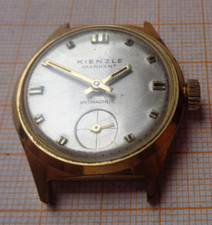 Vintage Handaufzug Armbanduhr Kienzle Werk 051 c 53 defekt Unruhe OK MB