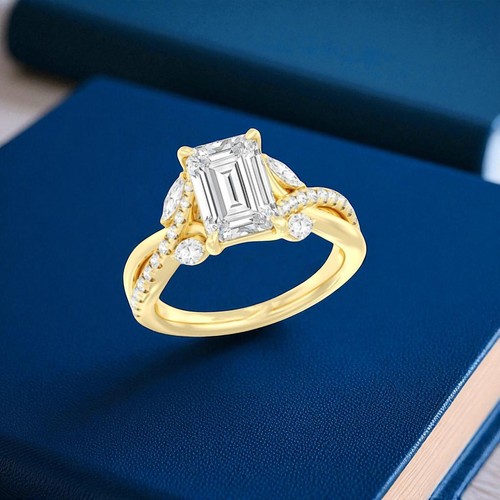 14k gelbgold smaragdschliff - 14k,