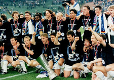 FC Schalke 04 - Inter Mailand Pressefoto - UEFA CUP 1997 - Eurofighter Olaf Thon