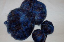 Langhaar Mohair "   - 087 - blau/meliert/Metallicfäden - 2 Knäuel à 50 g + Rest