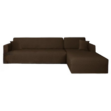 Sofabezug Couchbezug Sofaschoner Ystyle Stretch Ecksofa 3 + 4 Sitzer Kaffee