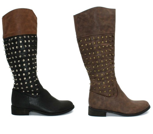 Halbhohe damenstiefel spikes - damenstiefel,