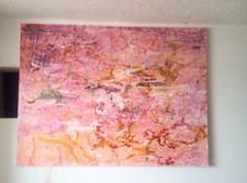 Abstrakte Kunst Nagellack auf Leinwand 60(80cm