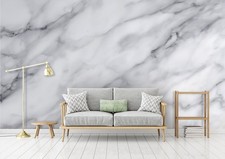 Fototapete Abstrakt Marmor Weiß Grau VLIES TAPETE XXL + KLEISTER 485