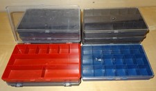 V2210 Sortimentskästen 8 Stück 27 x 15,3 x 4 6xbraun 1xrot mit 9 Fächern 1xblau