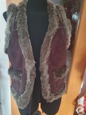ESPRIT EDC Fell-Weste Gr. 40 ca mit XL Toll schick Brauntöne Fake Fur Neuw.