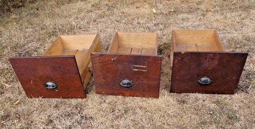 Alter holz karteikasten - 3x,