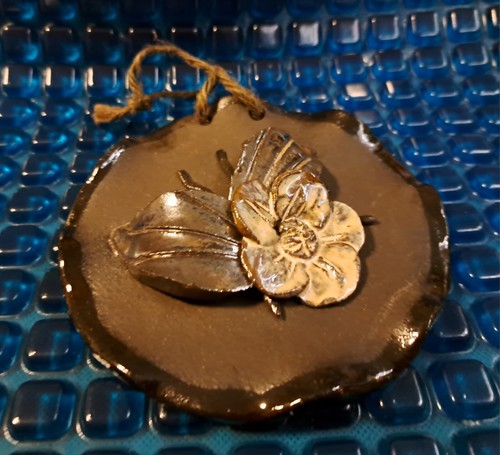 Wandbild aus ton - aus, blumenmotiv