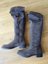 Tamaris Overknee Stiefel Gr. 42 anthrazit Rauhleder Damenstiefel Absatz 3cm