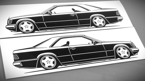 Mercedes w124 sticker - mercedes,