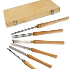 BAMATO HSS-Drechseleisen 6-teilig in Holzbox Drechselmesser für Drechselbank