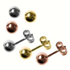 Kugel Ohrstecker 1A ECHT 925 Silber Rose Gold Ohrschmuck Kugelstecker 3 4 5 6 mm