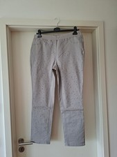Rita Pfeffinger Jeggings, silbergrau, vorne Glitzersteinchen, Dehnbund, Größe 46