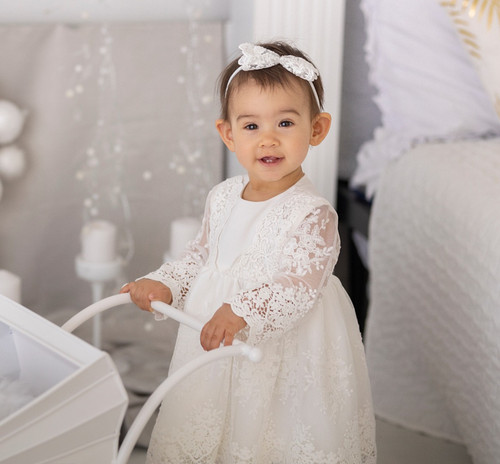 Ecru kleid spitze taufkleid - spitze,