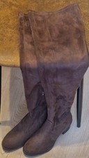 TAMARIS Overknee Stiefel 39 Stiefelette braun Velourleder-NEU