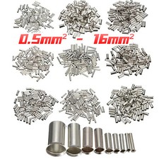 100X Aderendhülsen blank Kabel Endhülsen unisoliert 0.5mm² bis 16mm² Sortiment