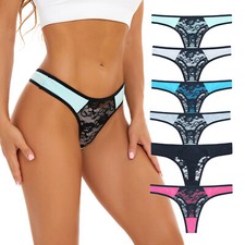 6er Pack Damen Tanga Spitze