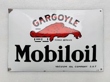 Emailschild Gargoyle Mobiloil Motor Oil - 60x40cm - Original um 1930