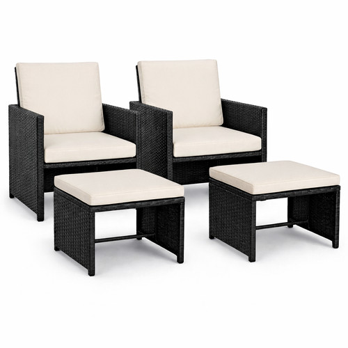 Polyrattan gartenmöbelset - polyrattan, 4