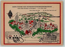 13017713 - Tagungs Festpostkarte WBRC Stuttgart 1947 Radio Club Sonderstempel -