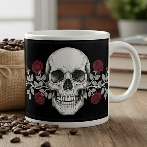 Tasse schattenrose gothic - tasse, "schattenrose",