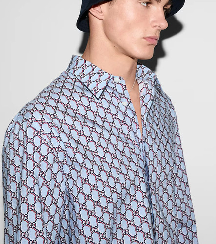 Gucci blau herren hemd - hemd, auf