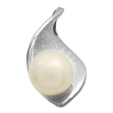 Moderner Anhänger mit Perle weiss Kette 925 Silber schöner neuer Kettenanhänger