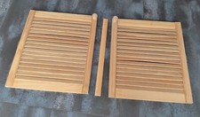 2 Lamellentüren Holz 495x585 incl. 6 Scharniere 2 Knäufe Lamellentür Schranktür