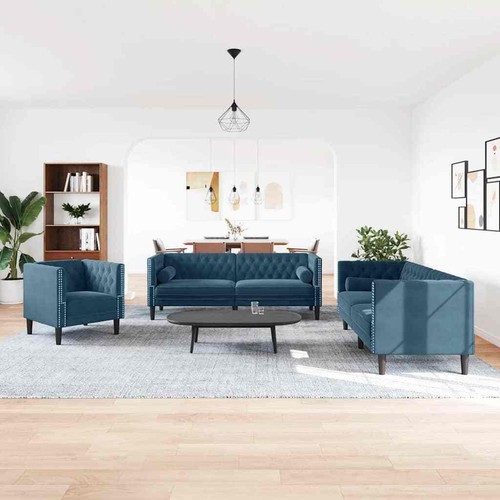 Tlg chesterfield sofa set - 3-tlg., chesterfield-sofa-set