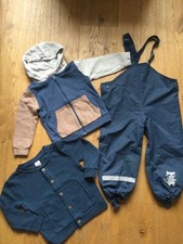 3 Teile: Thermo Matsch-Hose + 2x Sweatjacke 98 / 104 Regenhose Tchibo gefüttert