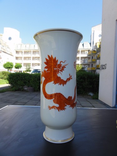 Meissen vase roter drachen - roter,