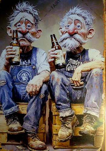 Rentner die bier trinken - rentner,