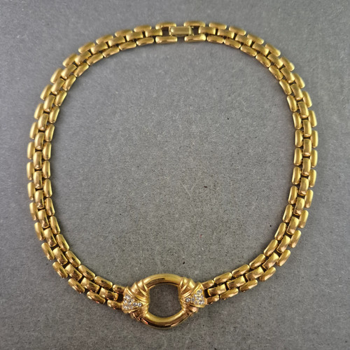 Goldfarbene kette mit zirkonia - mit,