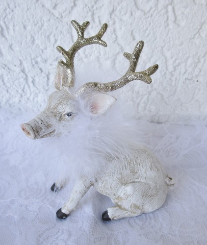 Figur schwein mit geweih - ,