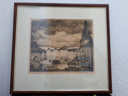 Zwei lithographien alt essen - zwei, alt-essen