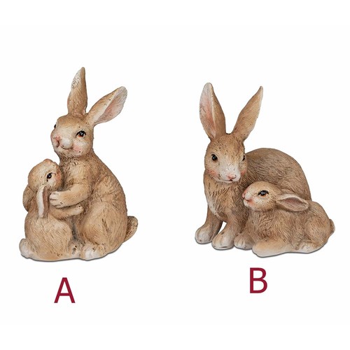 Hase mit kind - kind, naturfarben