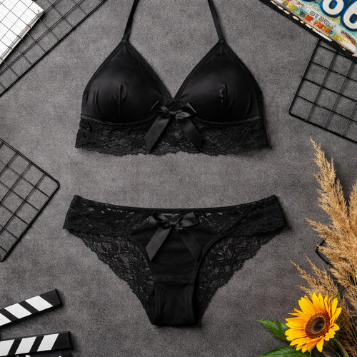 Dessous set spitze schleife - spitze,