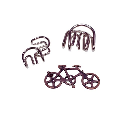 3er set metallpuzzle fahrrad - metallpuzzle,