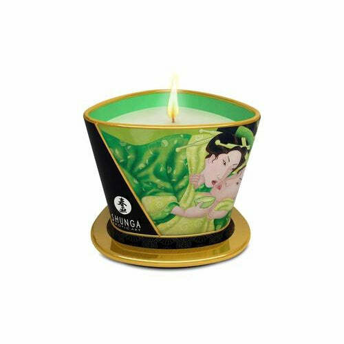 Shunga massagekerze green tea - green,