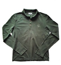 VERSACE Pique Poloshirt Dunkelgrün Langarm Slim Fit Neuwertig Gr. S