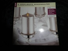 4 versilberte Kerzenhalter zum Aufstecken auf den Adventsteller von TCM nagelneu