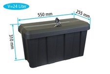 Deichselbox, Werkzeugkasten, Gurtkiste, Anhängerbox, Staubox Daken Blackit B24-2