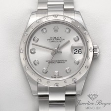 Rolex Medium Datejust 31 mm 178344 2017 Stahl Weissgold 750 Diamanten Automatik