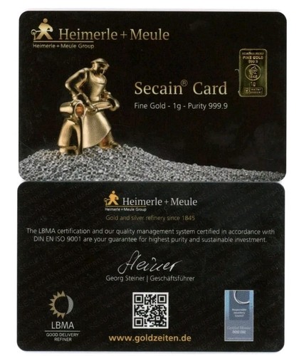 Goldbarren gramm 999 gold - 1,